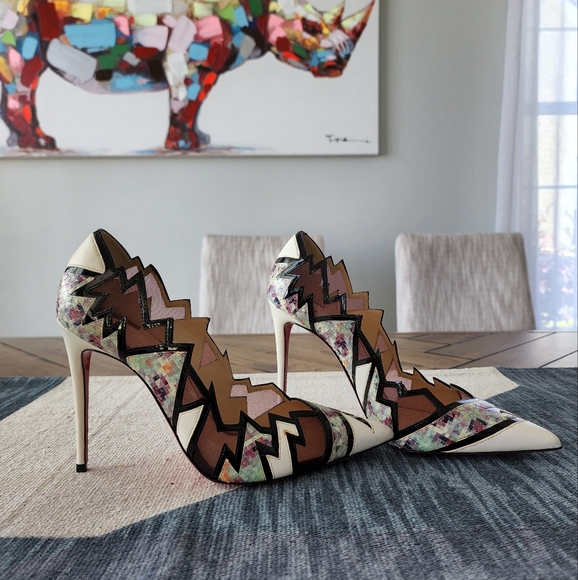 Christian Louboutin Explorete Multicolor Python Razor Edge Pump 100mm - Picture 3 of 6